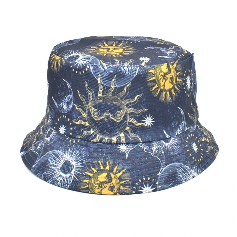 Custom Summer Colorful Printing Sea Animal Reversible Cotton Reversible Bucket Hat Wholesale/Supplier Hats Caps