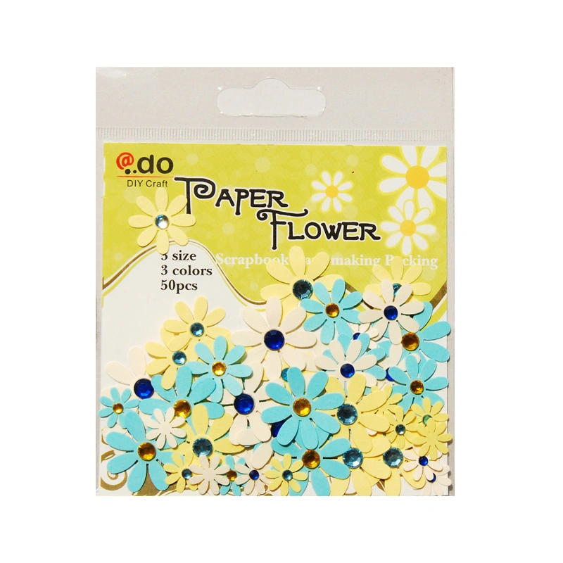 Paper Flower Wih Gems Assorted Bag for Card Making (F2-2-5)