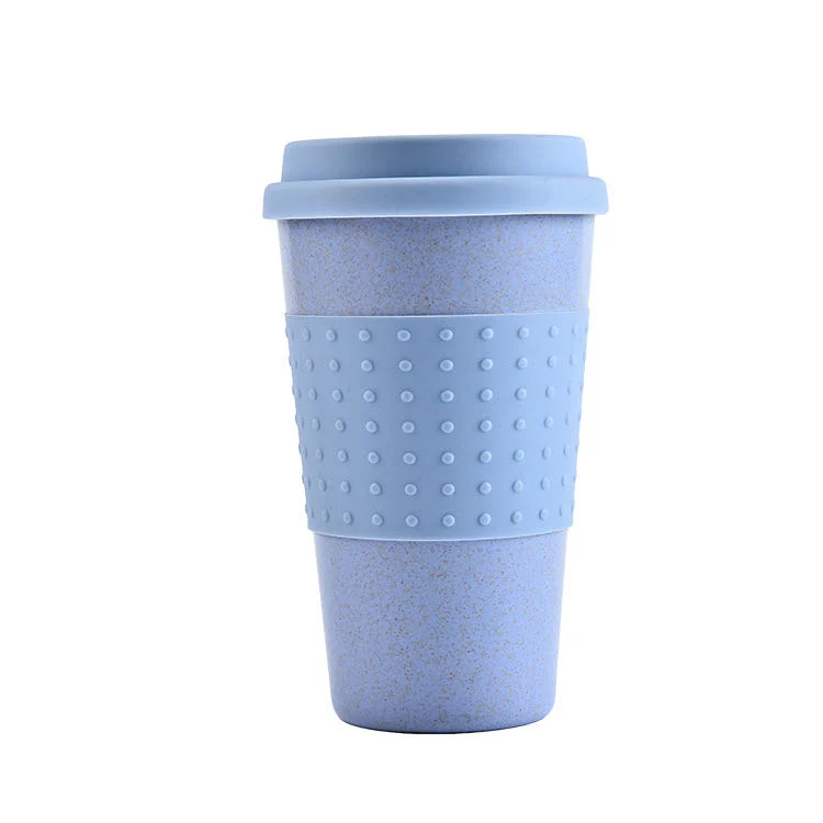 450ml Coffee Cup Bamboo Fiber Cup Silica Gel Cover Coffee Cup