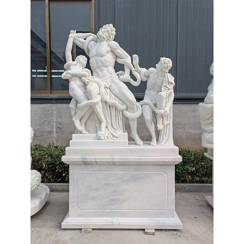 Precio de fábrica tallado a mano Griego Romano Blanco mármol Figura Estatua Esculturas de piedra para decoración de jardín para la venta