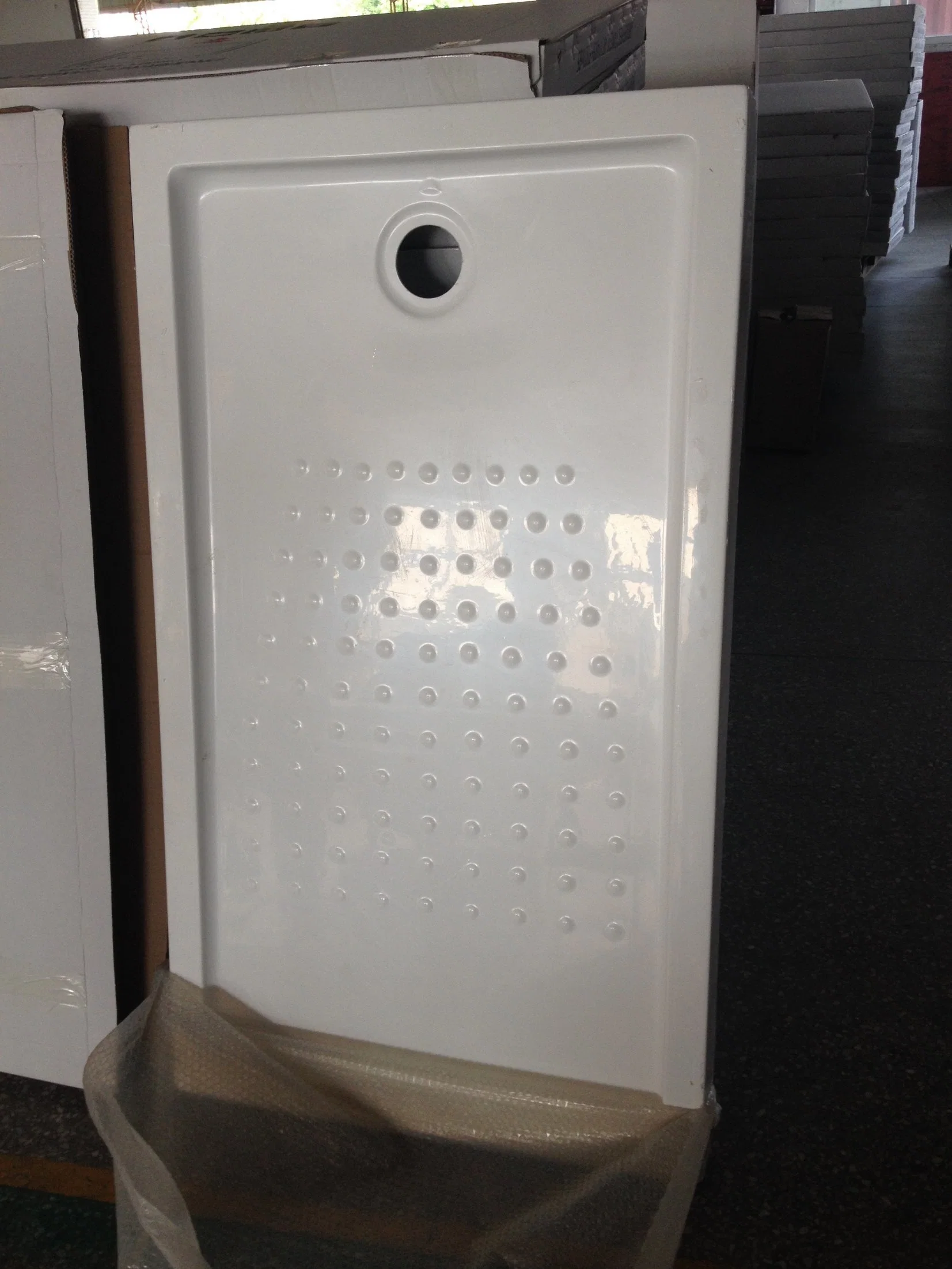 Acrylic Slim Shower Plate, Rectangle Shower Tray with Fiber Resin Bottom