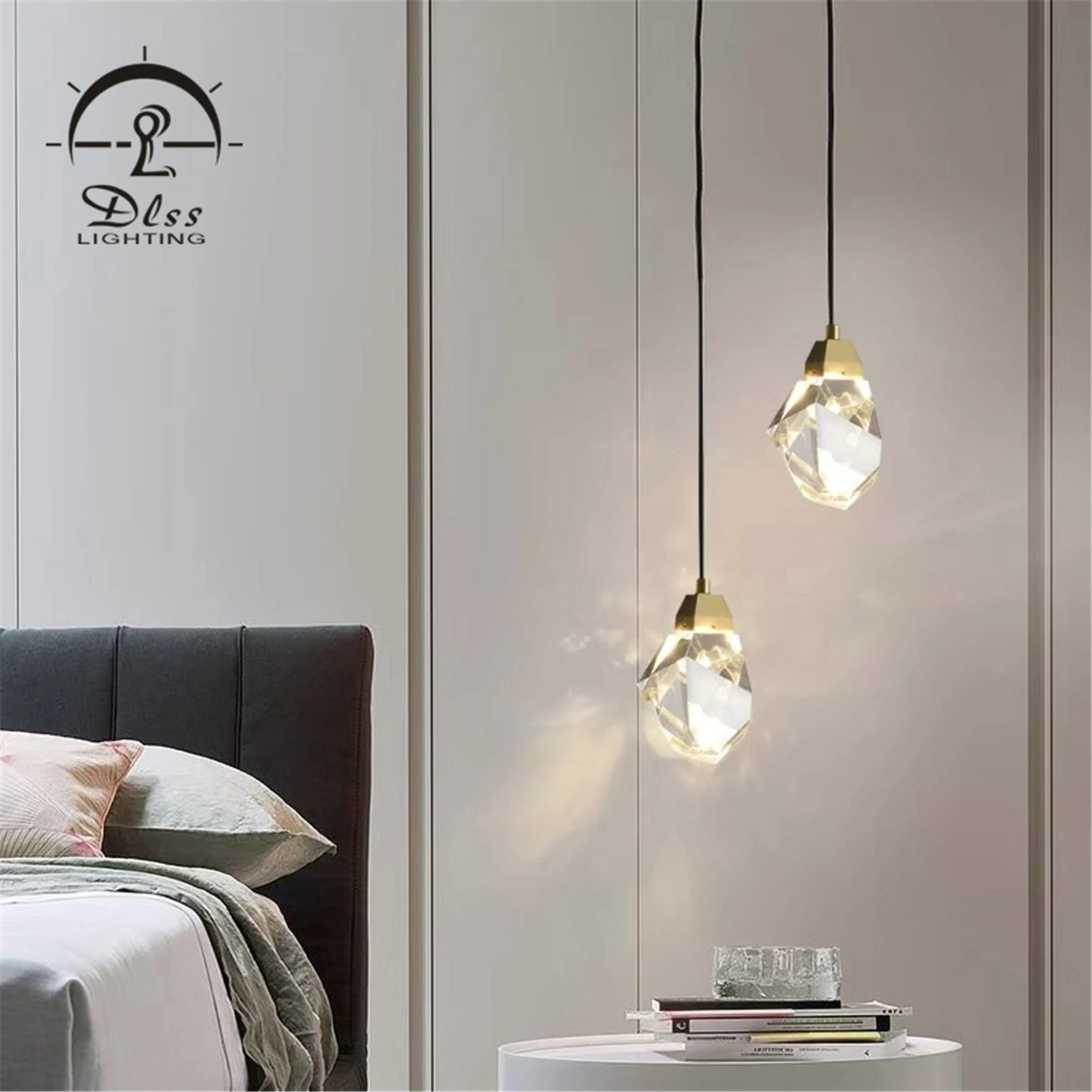 Lámpara moderna decoración de lujo para el hogar Iluminación Cristal Luz LED simple Hotel Chandelier