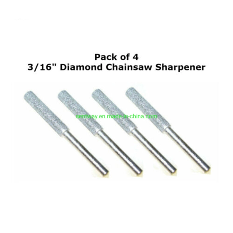 4PC 3/16" Diamond Motosserra Arquivo Bit Rebarba do afiador 120 Grit Dremel ferramenta rotativa