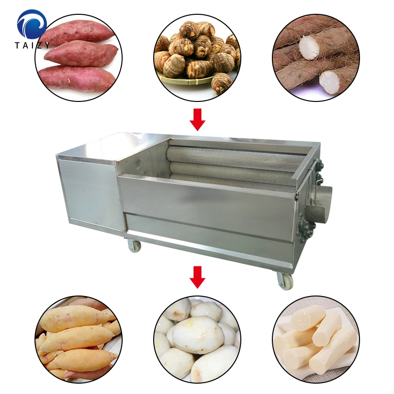 Potato Carrot Brush Roller Peeling Machine Root Vegetable Fruit Cleaner and Peeler