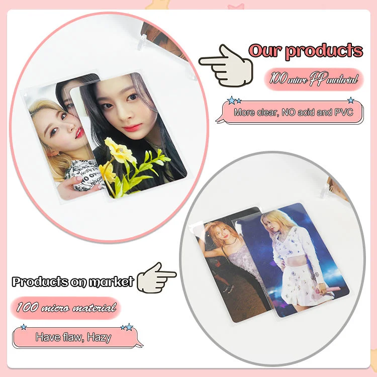 New Arrival Ultra Clear PP Popcorn Kpop Photocard Sleeves, Card Sleeves