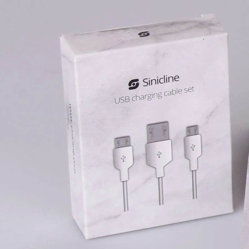 Sinicline 2018 New Arrival Phone USB Cable Packaging Box, Retail Phone Cable Packaging, Luxury Packaging Box for Phone Cable
