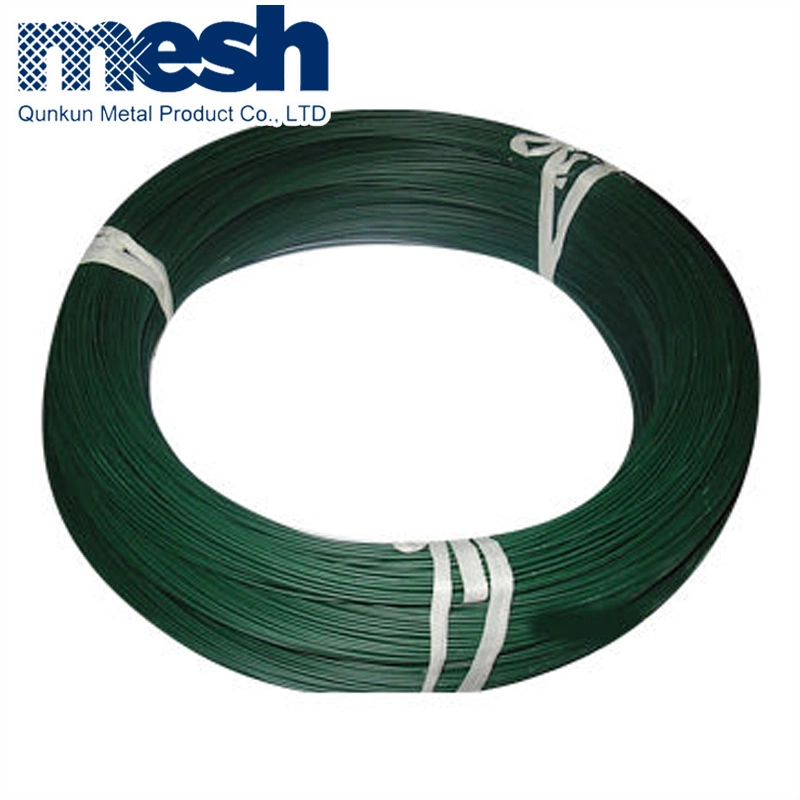 Color negro verde alambre recubierto de PVC y PVC cable de hierro