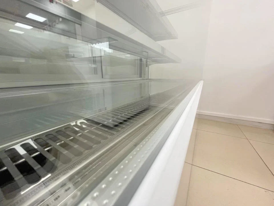 Heavybao Floor Standing Square Glass Deep Freezer Cake Display Fridge Vertical Showcase Refrigerator for Vegetable and Fruits
