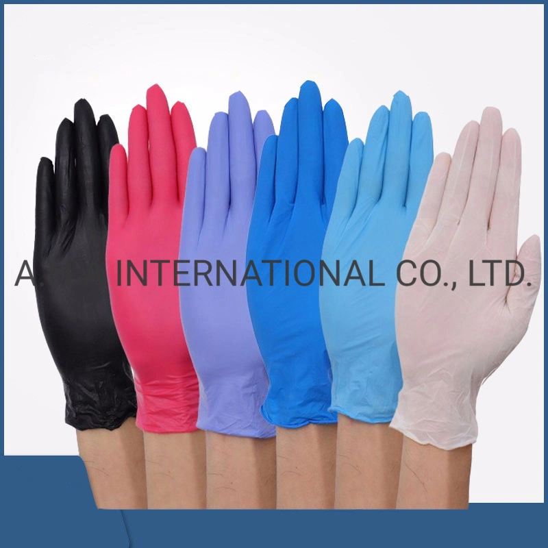 New Design Disposable Nitrile Gloves Blue Nitrile Thin Gloves Household Solid Kitchen Cleaning Gloves