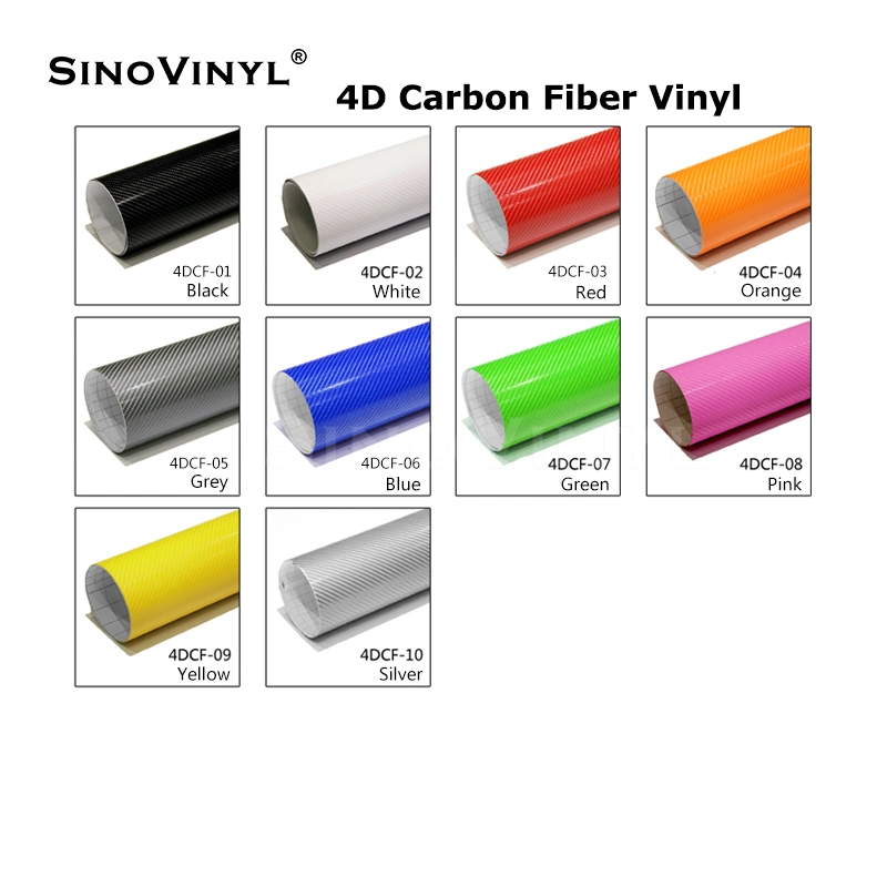 SINOVINYL Auto Films ضمان ملصق الجسم للسيارة 1.52x28m 4D Carbon ورقة حرفة من الفينيل الليفي