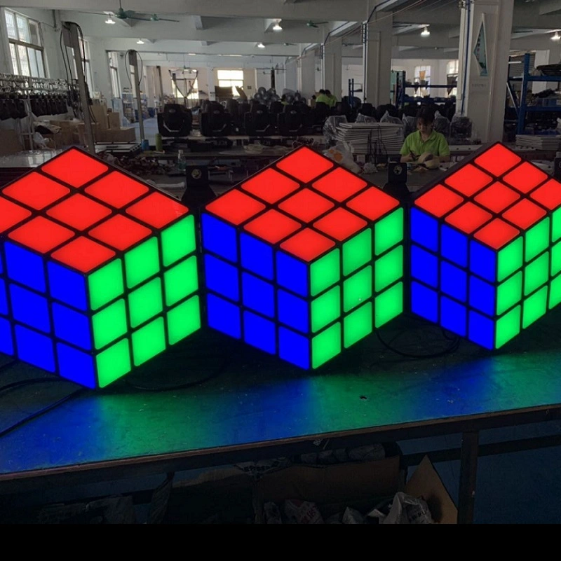 Fondo de fondo RGB 3D LED Magic Cube Wall para Bodas