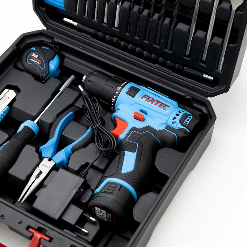 Perceuse à main électrique Fixtec Power Tools 12 V sans fil Kit avec accessoires 60PCS