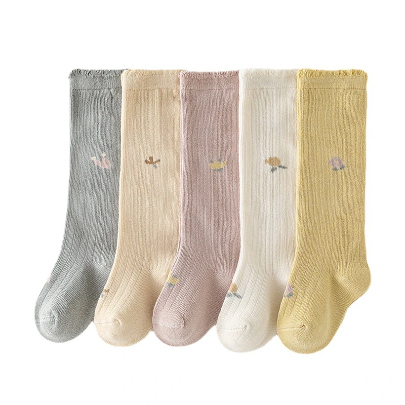 Le coton biologique respirant sentimental jambières Baby solide Tagless COLLANTS BAS CHAUSSETTES transparente