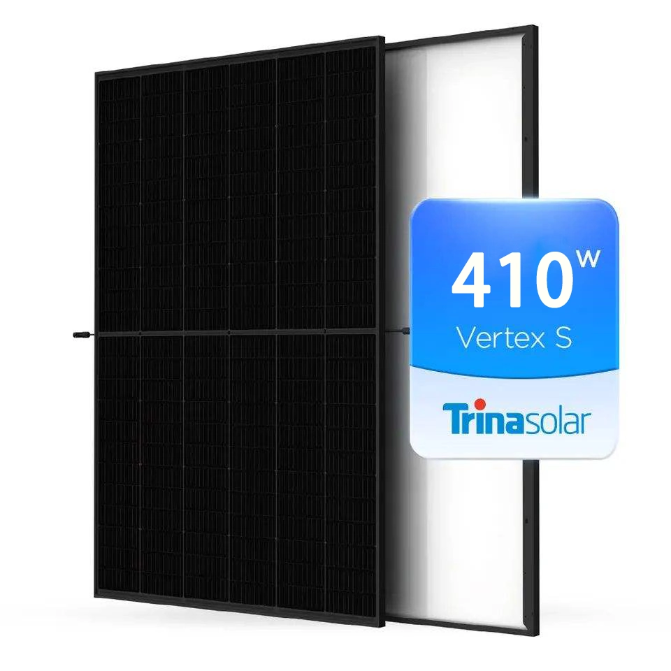 Usine chinoise Trina Vertex S Panneau solaire demi-coupé tout noir 410W 415W 420W 425W pour système d'énergie solaire Panneau PV.