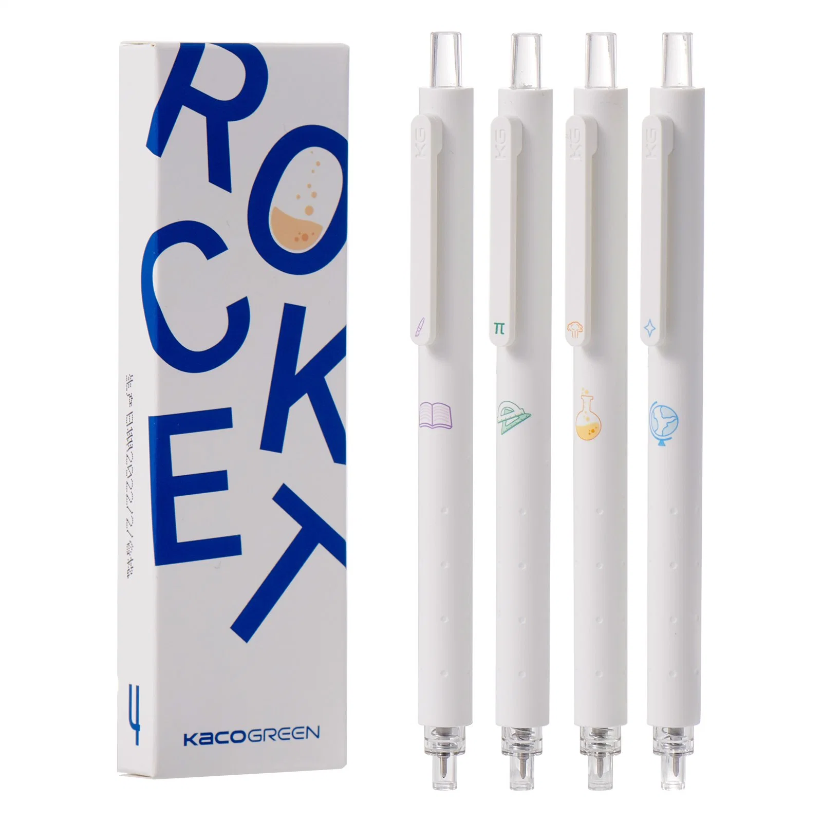 Kaco Rocket Gel Ink Pens pluma de goma blanda de cute 0,5mm Juegos de plumas de color de punta fina disponibles plumas personalizadas rellenables