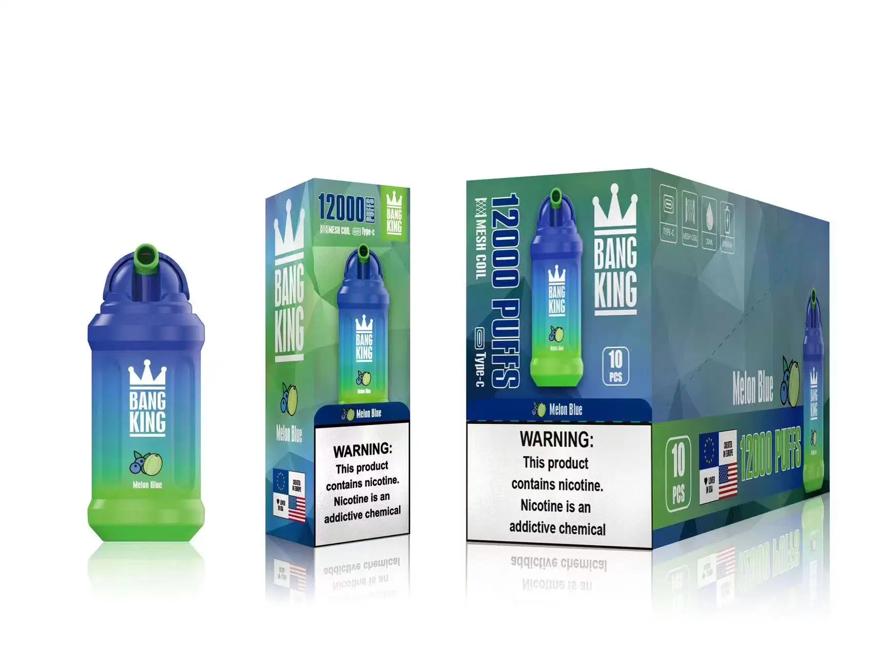 Vente en gros I Vape Zbood Personnaliser Bang King 12000 Aivono Bangmaxi Aroma King 15000 Puffs jetable 2% 5% Vaporizer recharger le filet Stylo à cassette jetable à bobine