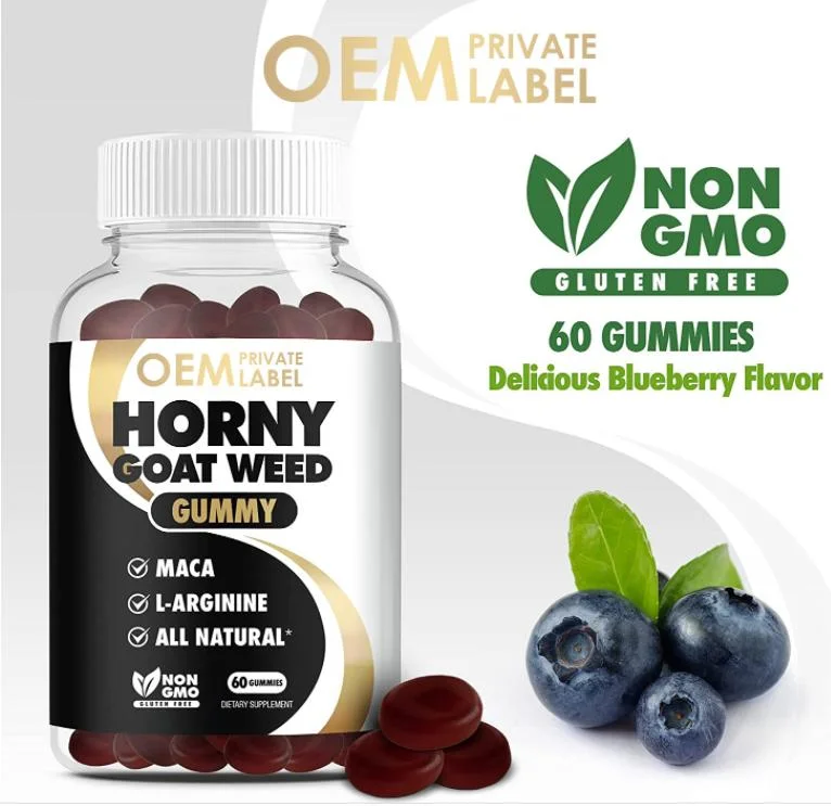 Herbal Male Erection Enenrgy Booster Horny Goat Weed Maca L-Arginine Gummy