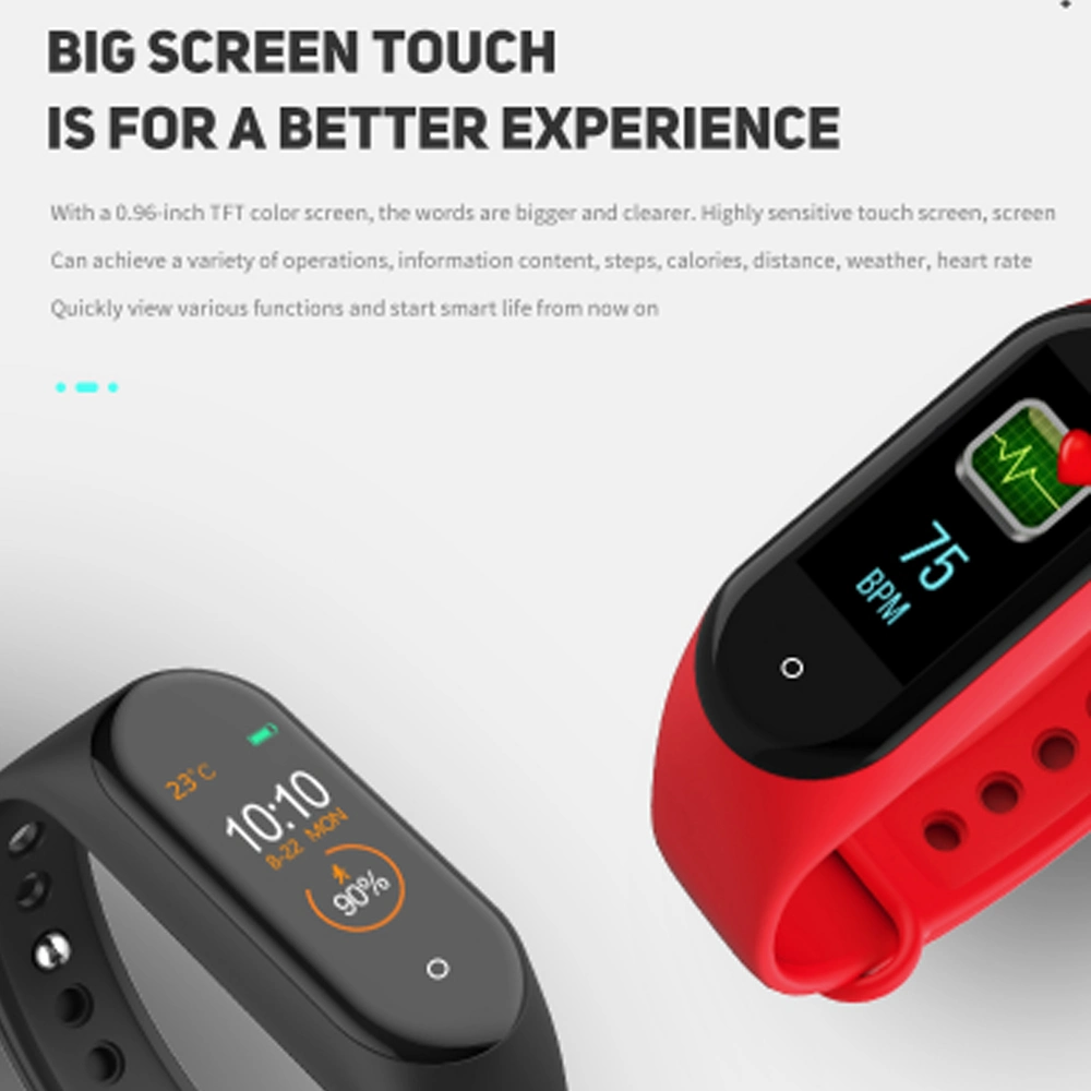 Versión Global Pulsera inteligente M4 Pulsera Color pantalla inteligente Pulsera deportiva