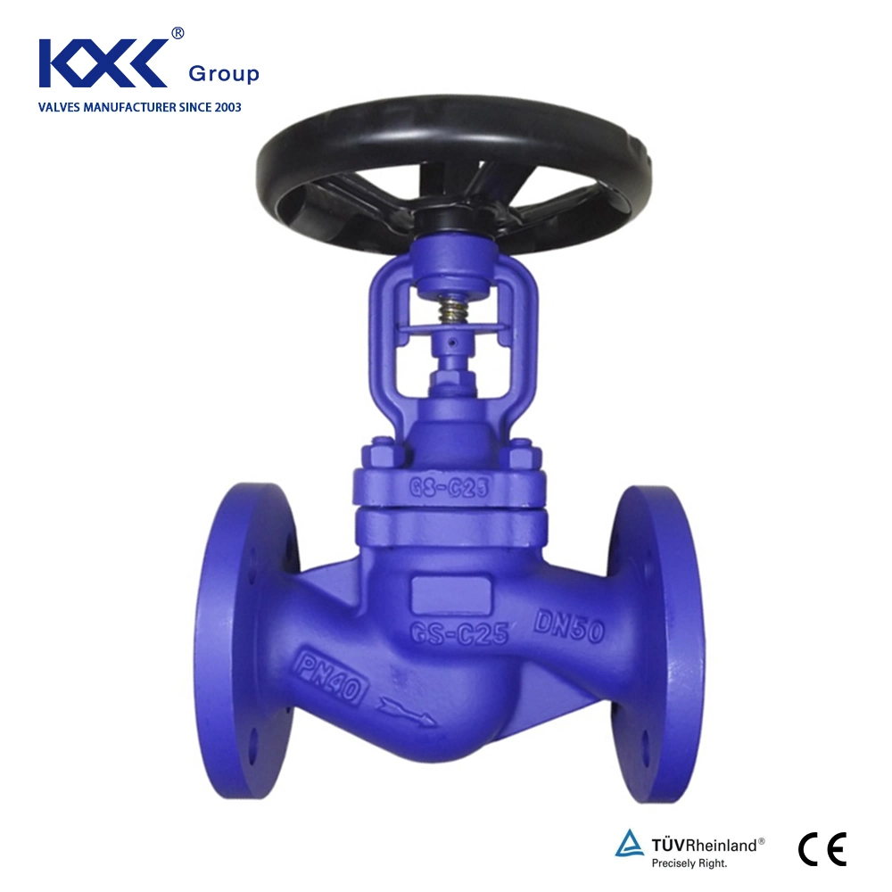 High Temperature Steam Manual Operated Cast Steel Wcb Bellow Seal Globe Valve