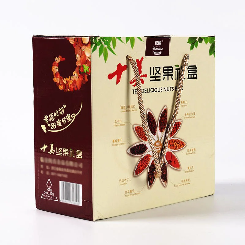 Customized Colorful Eco-Friendly Corrugated Paper Packaging Box Dry Fruits Nuts Gift Box