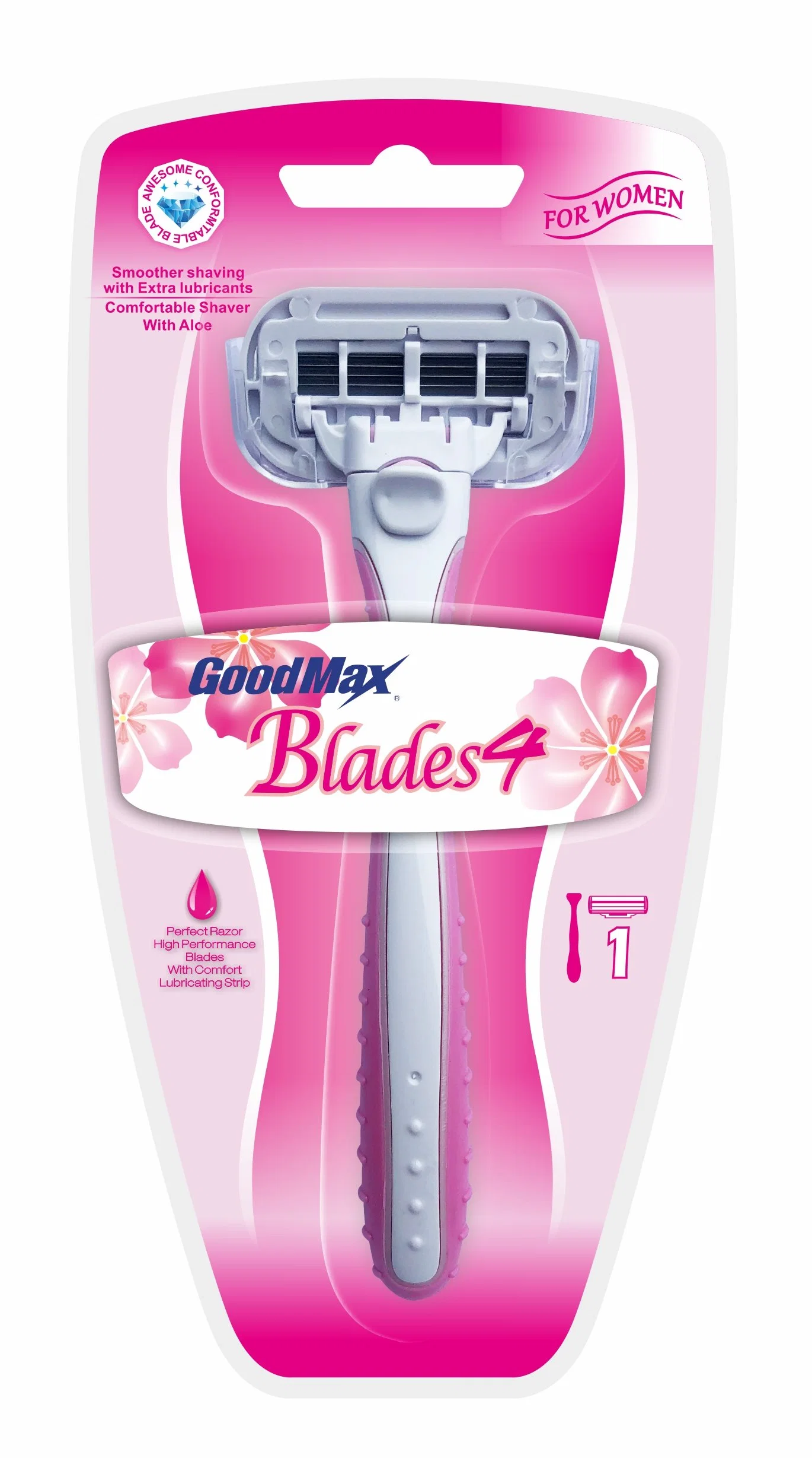 Open Back Design 3 Blades Good Quality System Razor with Rubber Handle