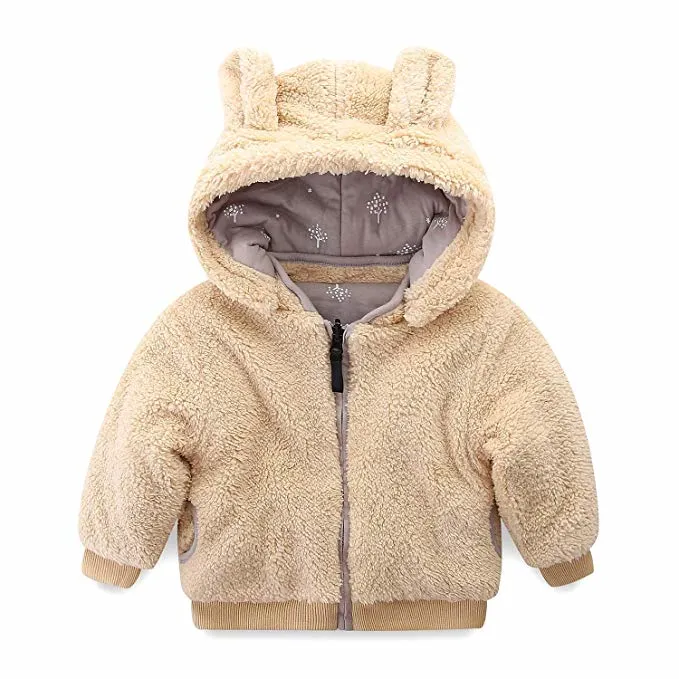 Маленький мальчик флис Куртки детские детей зимней одежды реверсивный