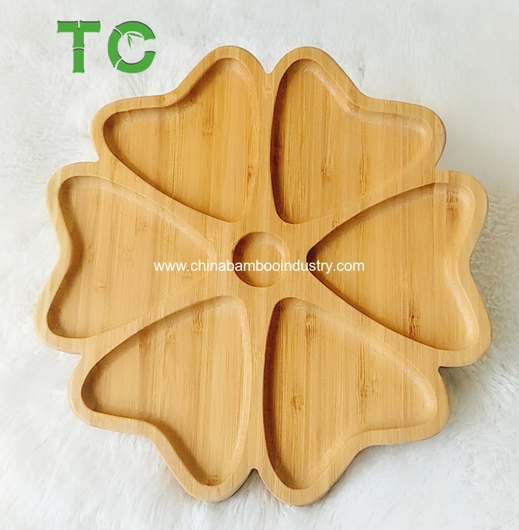 Natural Leaf Shaped Bamboo Serving Platters Tray