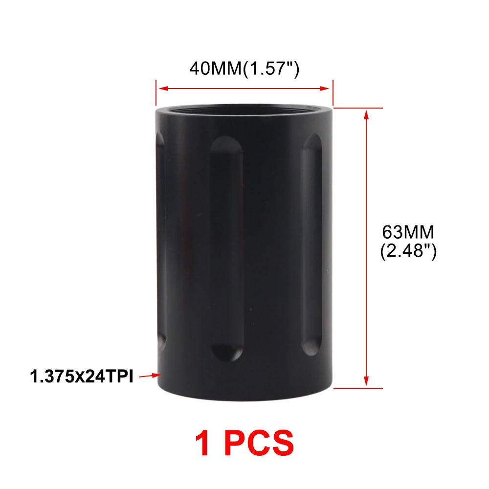 Qt Qt54X118 Aluminio 1.375X24 de parpadeo de la copa la tapa de cierre del tubo de cono de 1/2X28 5/8X24 de 10pulgadas 1.57 Od limpieza aceite modular