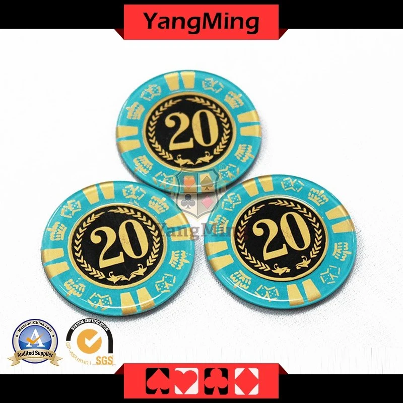 High Transparent Crystal Acrylic Plastic Bronzing Screen Printing Baccarat Poker UV Anti-Counterfeiting Chips