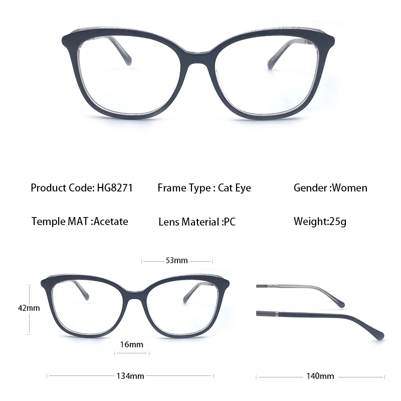 China Wenzhou Factory Women Eyeglasses Frame with Stone