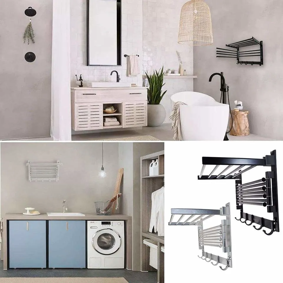 Anodized Black Color Aluminium Extrusion Material Bathroom Towel Heating Racks Hanger