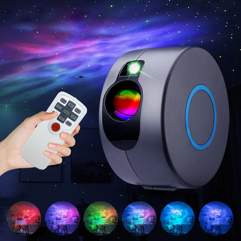 Laser Galaxy Starry Sky Star Projector Lamp LED Night Light Ocean Water Wave Colorful Nebula Bedroom Lights