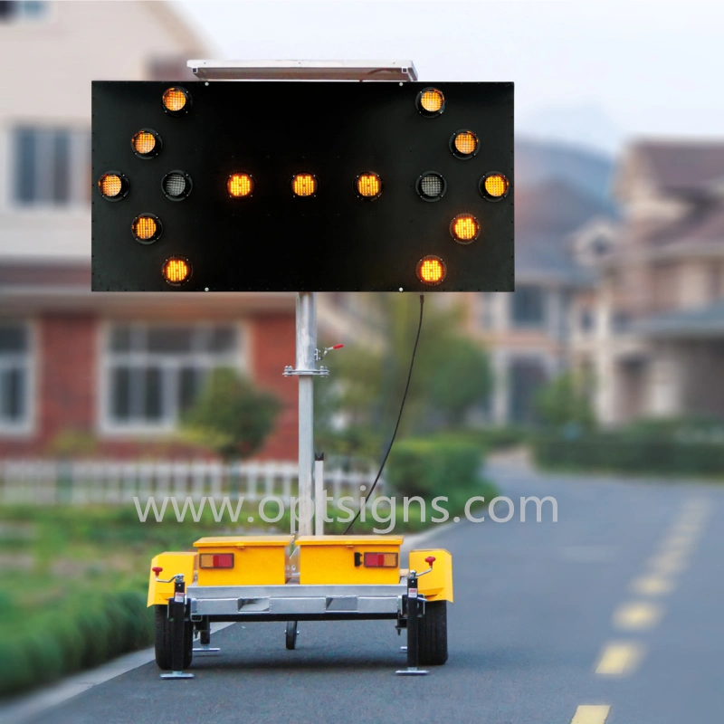 Australian Standard Trailer Mounted Arrow Sign Solar Flashing Directional LED Arrow Board