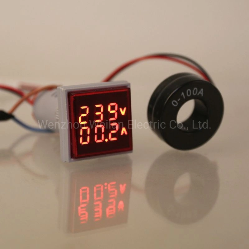 White Green Red Yellow Blue Square LED Indicator Digital Voltmeter Ammeter