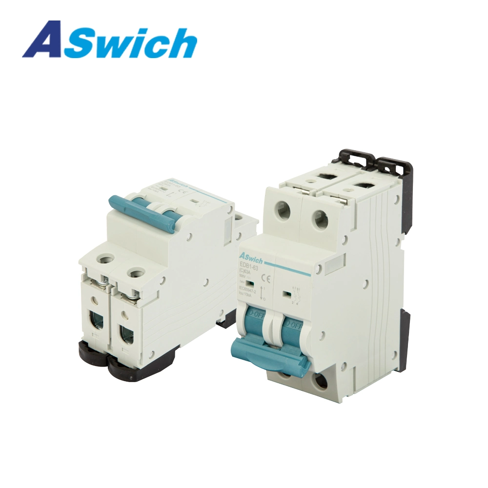 6KA/10ka polaridade não 1p 2 Pole 20A 32A 63A 500V 1000V MCB PV Electrical Disjuntores a ar protector contra sobrecargas de Ignição