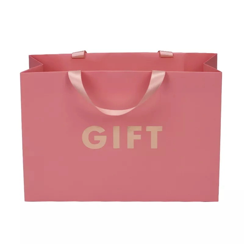 Fashion Paper Shopping Bag Pink Gift Paper Bag with Custom Logo