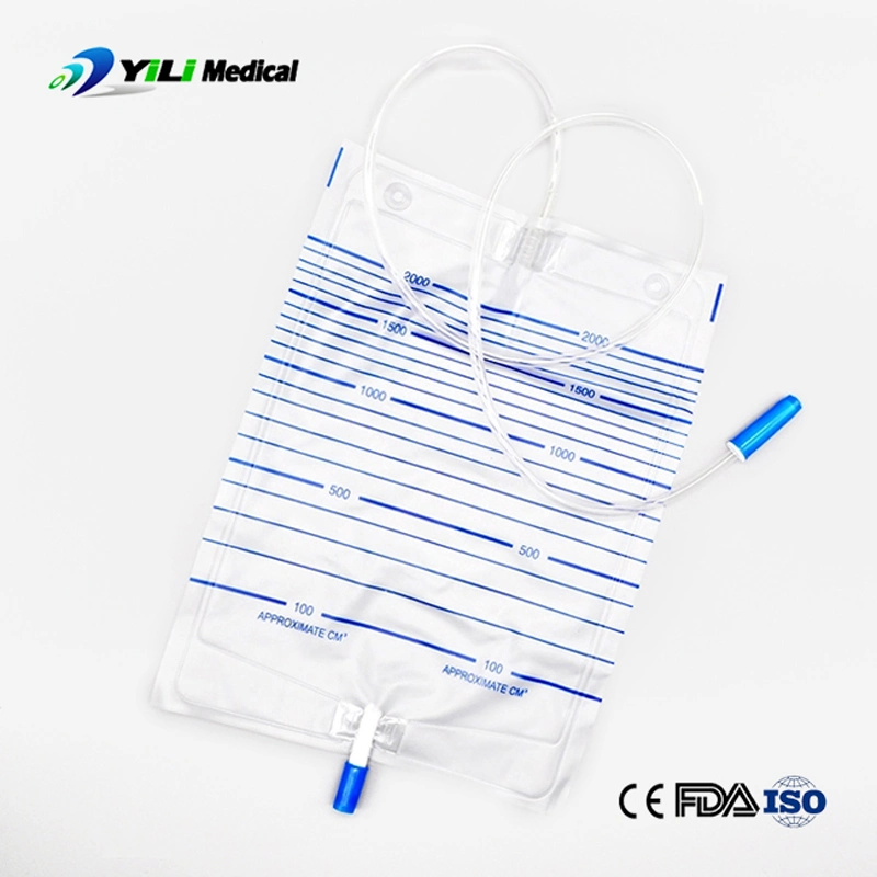 2000ml Push-Pull Valve Disposable Catheter Urine Drainage Bag