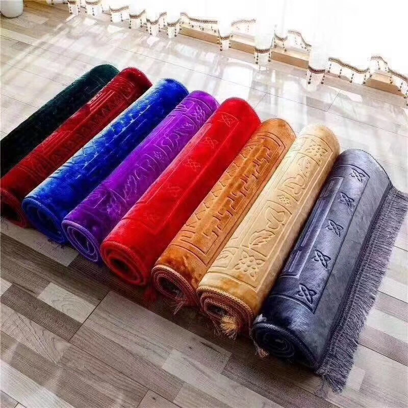 High Quality Muslim Prayer Rug Islamic Turkey Tassel Style Sajadah for Eid Kids Soft Prayer Mats