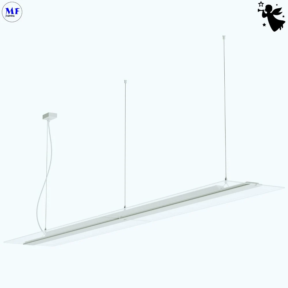 Hanging Linear 4FT 5FT 50W 60W 75W Smart 0-10V Dali Dimmable LED Square Pendent Panel Lamp for Studio Exhibition Hall Community Center Dining Room Library