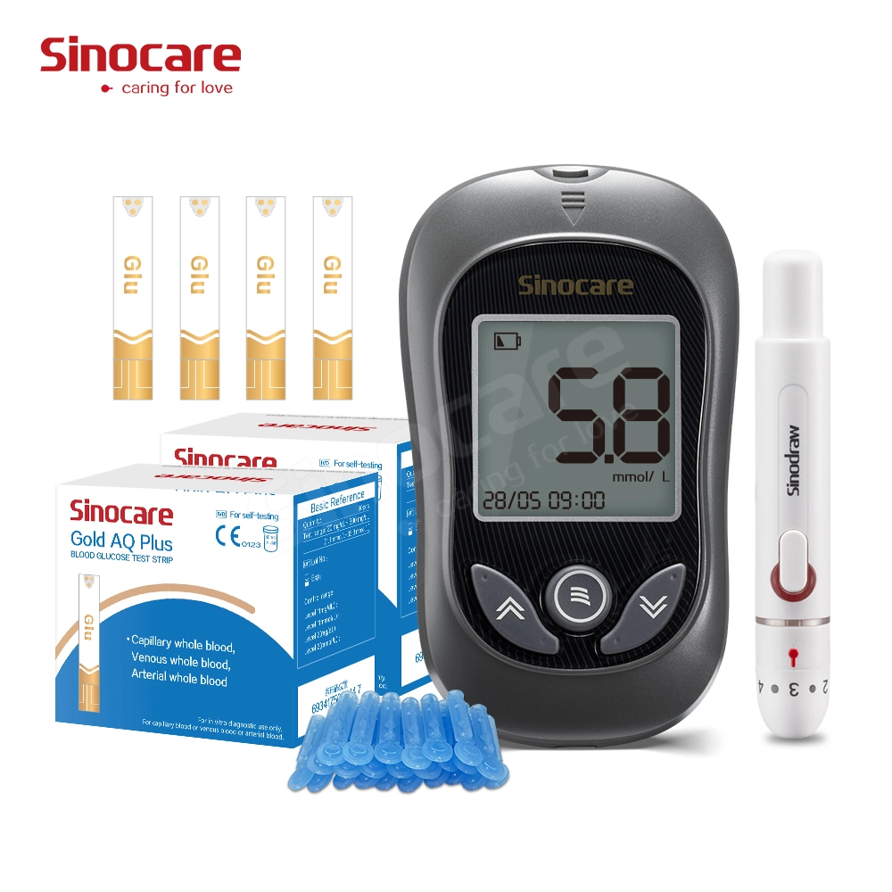 Sinocare Blutzuckermessgerät, Beste Qualität, Gold Aq Plus Glucometer Mit Teststreifen elektronisches digitales Blutzuckermessgerät