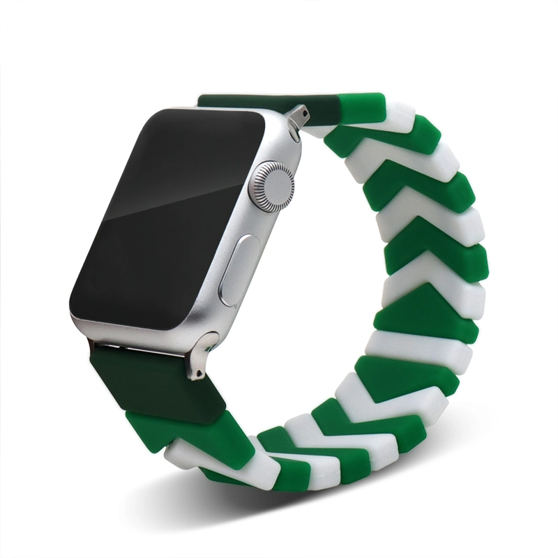 Nuevas bandas de reloj de goma suave de liberación rápida con correa de silicona elástica Para Apple Watch 38mm 40mm 41mm 42/44/45mm