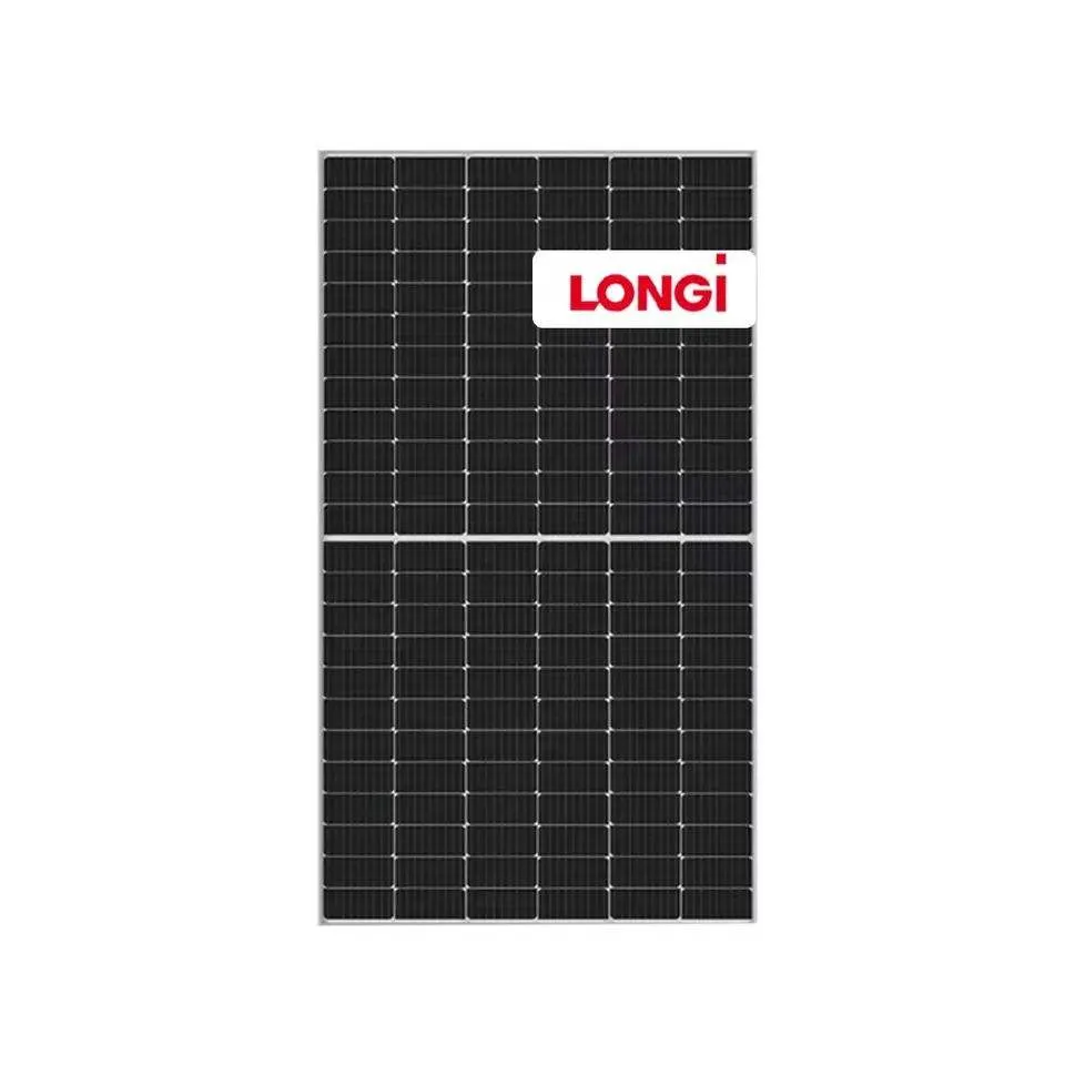 Meia célula 550 560 570 580W Longi Poly PV Fold Módulo fotovoltaico policristalino Monocristalino Preto flexível potência energética Mono Solar Painel