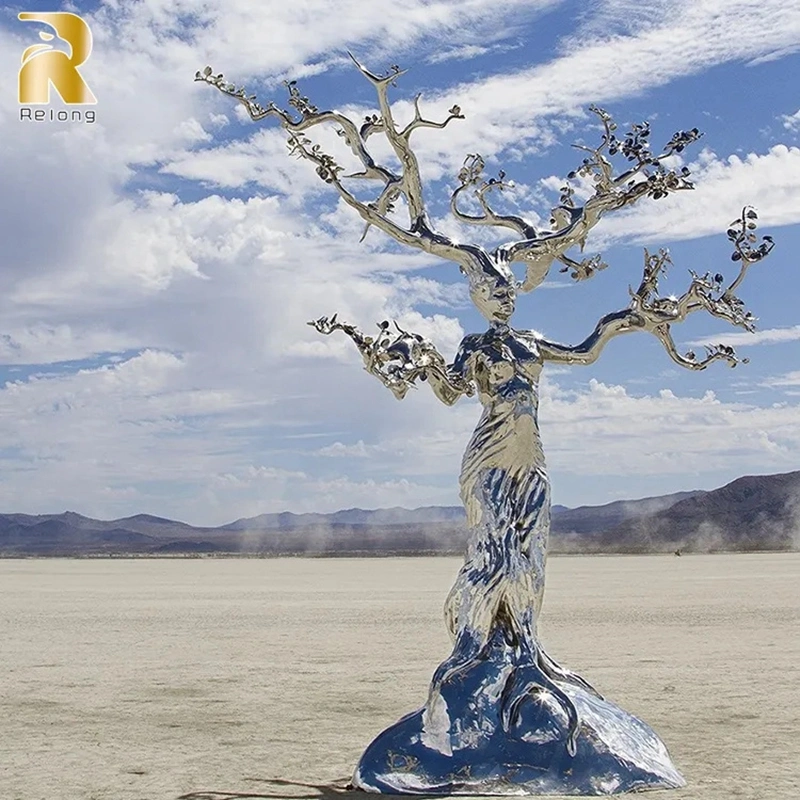 Chinesische Fabrik Preis Große Frei Stehende Im Freien Metall Baum Abstrakt Lady Skulptur zum Verkauf