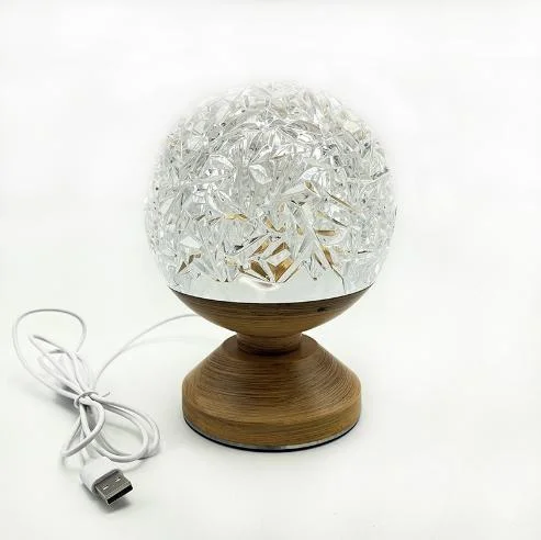 LED Nightclub Atmosphere Night Light USB Crystal Glass Table Lamp