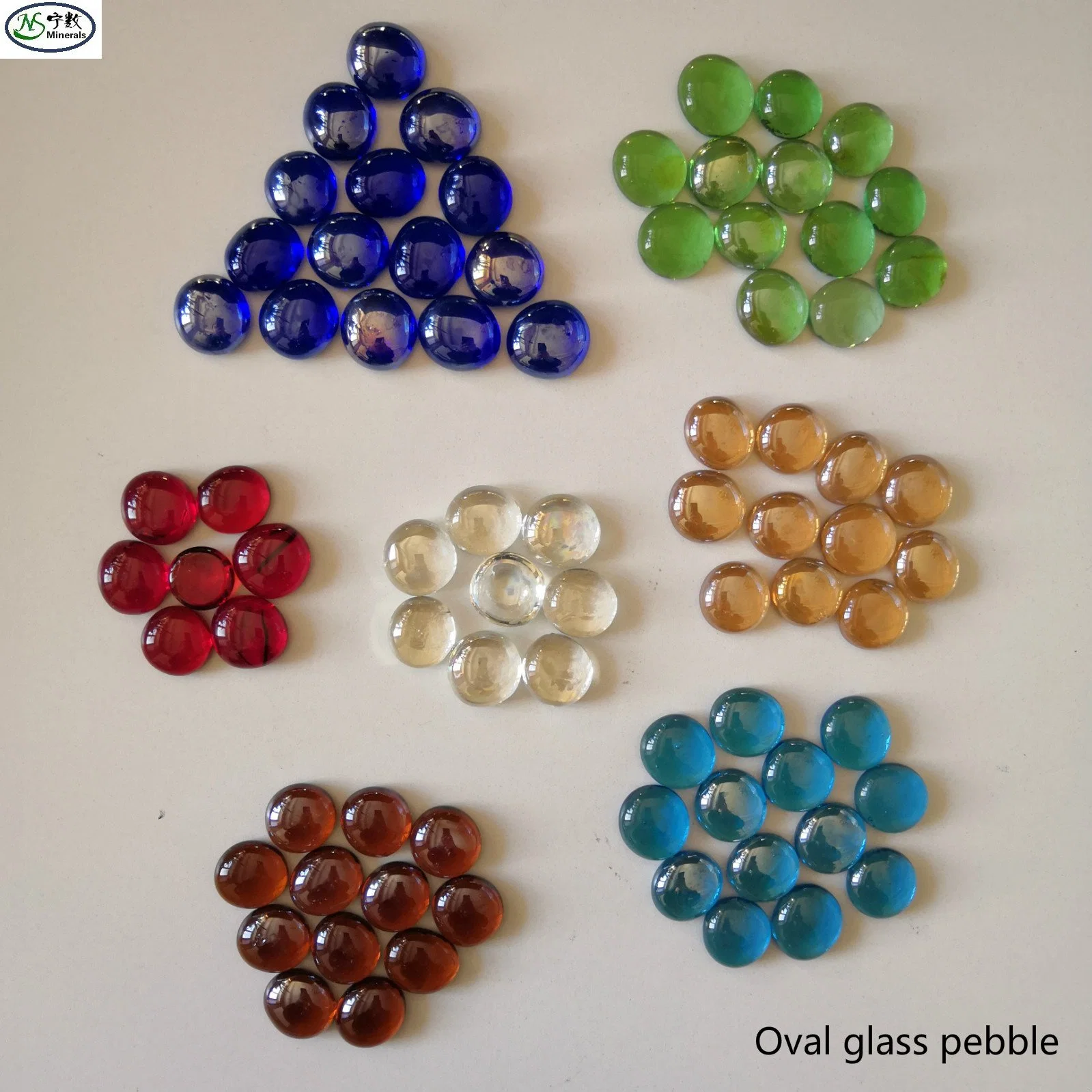 Colored Recycled Glass Pebble Glass Beads Glass Stone Oval Glass Gems