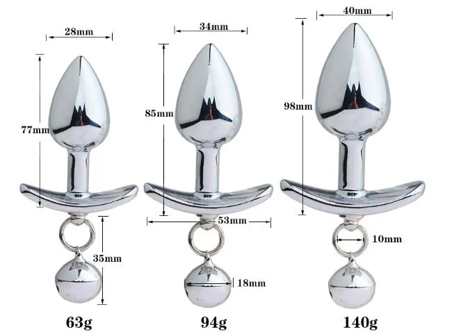 La sécurité de la chaîne en métal avec Kit Anal Plug extenseur de massage sex toy