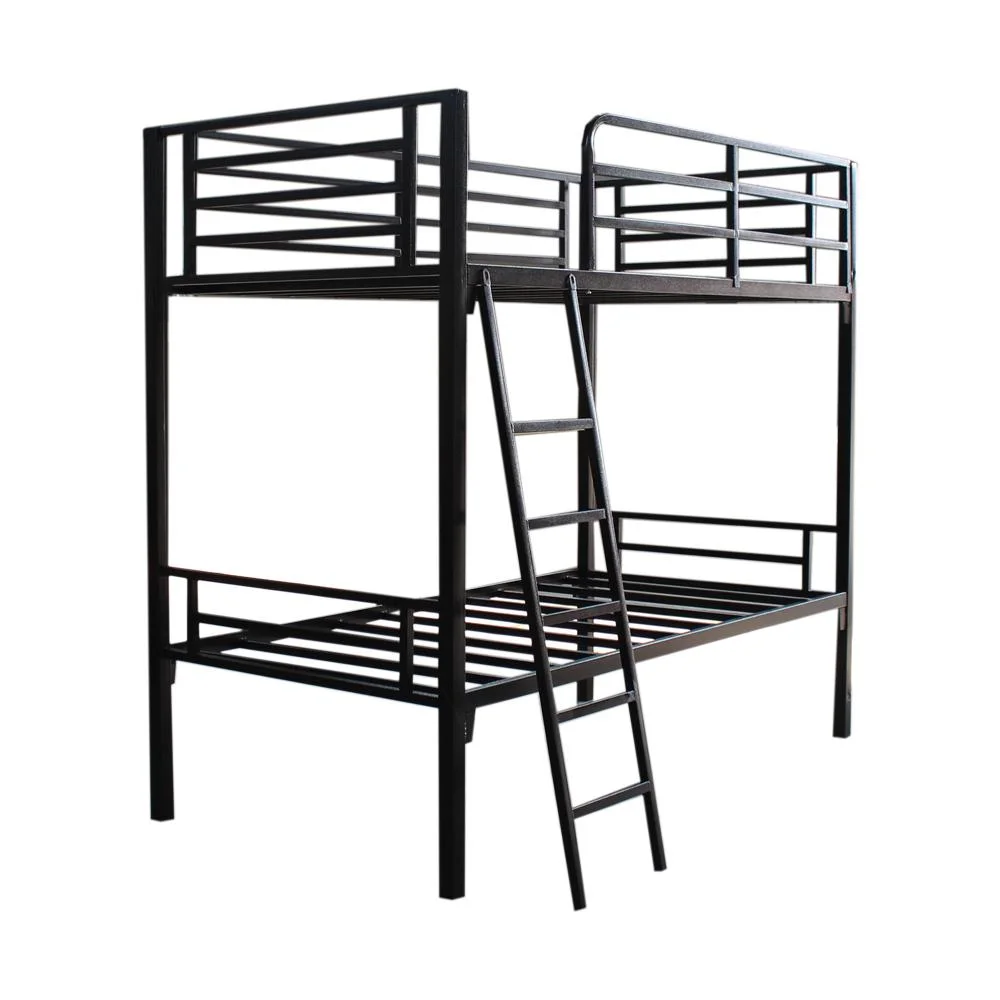 Detachable Dormitory Iron Bunk Bed Two Layer Metal Pedestal Bed Frame