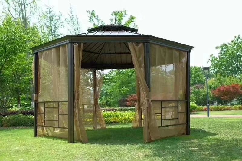 Flower Garden Steel Folding Gazebo with Gauze Sidewall