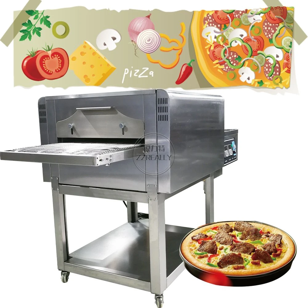 OEM Commercial 300c Kettenfahrzeug Pizza Backofen Automatische Lebensmittelbackautomaten Ausstattung Brotbacken Steak Bäckerei Backofen