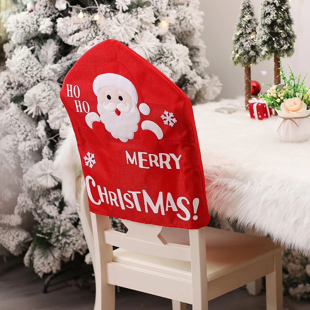 Christmas Decorations Home Kitchen Dress up Cartoon Santa Claus Doll Chair Cover for Decoration